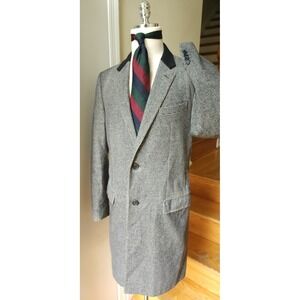 Lanvin  Size EU50R/US40R Gray Houndstooth Wool Chesterfield Overcoat Italy